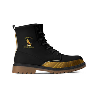 Yahusha-The Lion of Judah 01 Voltage PU Leather Brown Outsole Boots (Black)