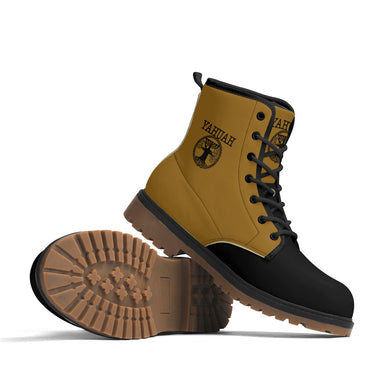 Yahuah-Tree of Life 02-05 Royal PU Leather Brown Outsole Unisex Boots