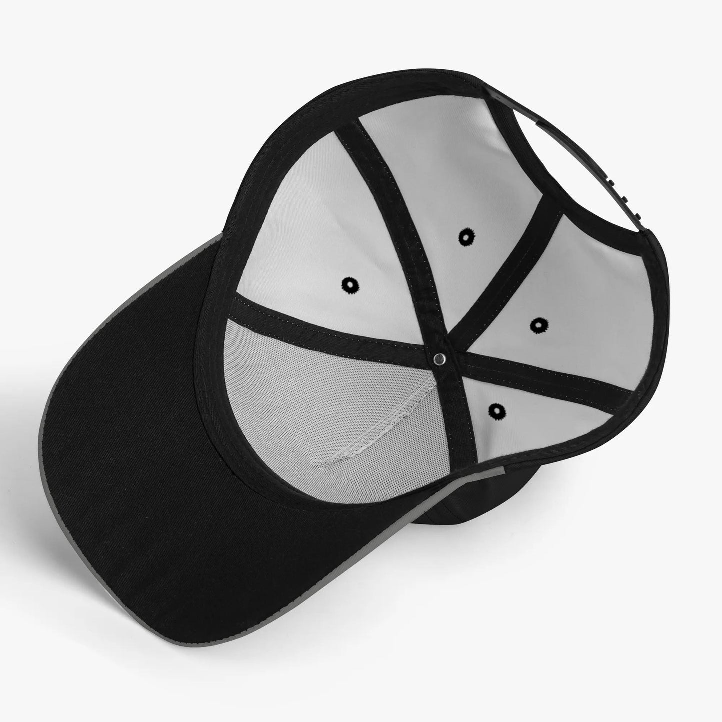 I AM HEBREW 02-02 Designer Baseball Cap, Black+BlackChrome
