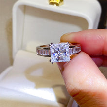 Load image into Gallery viewer, 3 Carat Moissanite 925 Sterling Silver Square Shape Solitaire Ring