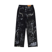 Load image into Gallery viewer, Printed Street Niche Design Wide Leg Male Jeans