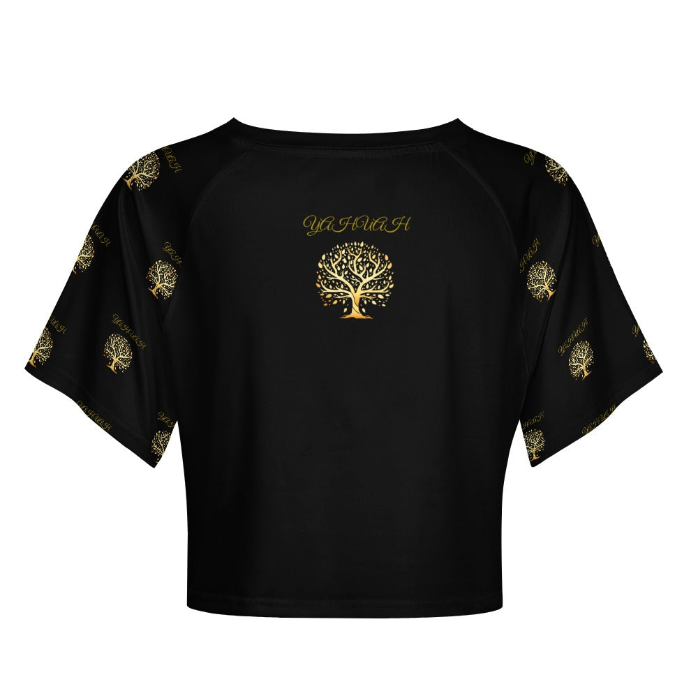 Yahuah-Tree of Life 01-01 Designer Cropped Raglan T-shirt (2 styles)
