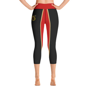 A-Team 01 Red Designer Yoga Capri Leggings
