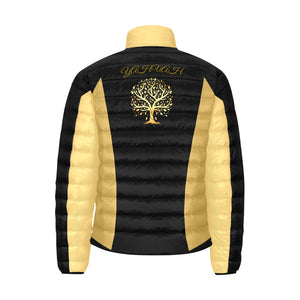 Yahuah-Tree of Life 01 Elect Men's Designer Stand Collar Puffer Jacket