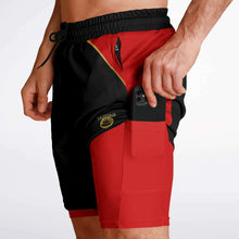 Load image into Gallery viewer, A-Team 01 Red Men&#39;s Designer 2-in-1 Shorts