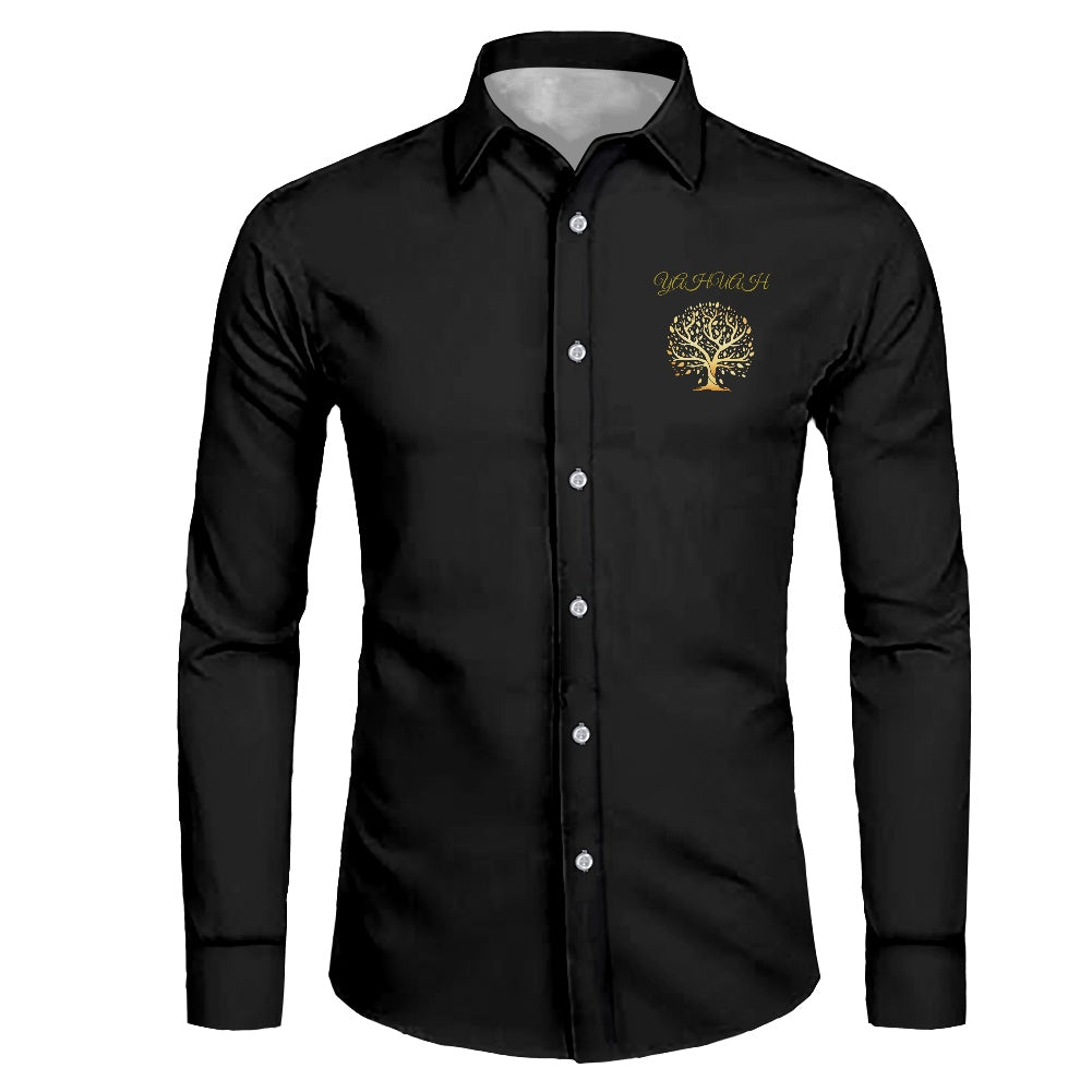 Yahuah: Tree of Life (01-01) | Men's Spread Collar Shirt