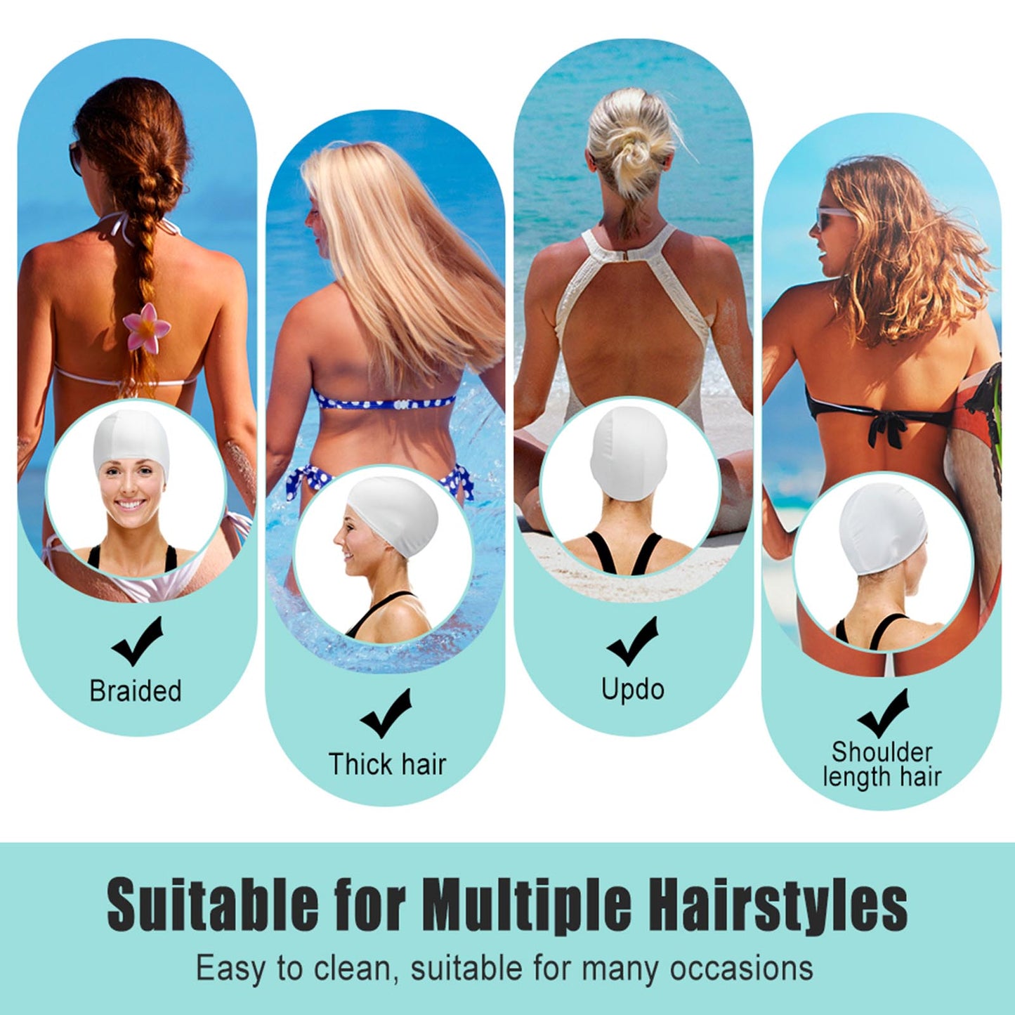 TRP Floral Print 10: Jasmine Vine 01-01 Designer Swimming Cap