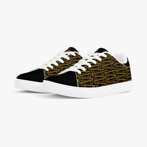 BREWZ Elected Classic Low Top Leather Unisex Sneakers (Black/White)
