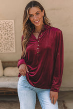 Load image into Gallery viewer, Mock Neck Long Sleeve Blouse
