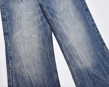 Load image into Gallery viewer, Distressed Washed Wide Leg Men Denim Jeans