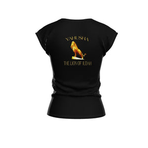 Yahusha-The Lion of Judah 01 Ladies Designer Loose Fit Cap Sleeve T-shirt