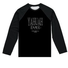 Load image into Gallery viewer, Yahuah-Name Above All Names 01-01 Designer Sublimation Raglan Long Sleeve Unisex T-shirt