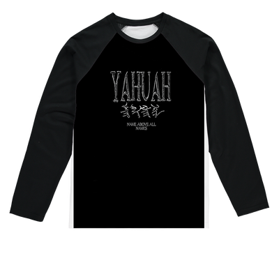 Yahuah-Name Above All Names 01-01 Designer Sublimation Raglan Long Sleeve Unisex T-shirt