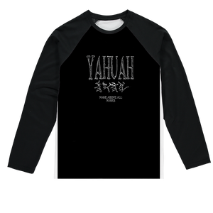 Yahuah-Name Above All Names 01-01 Designer Sublimation Raglan Long Sleeve Unisex T-shirt