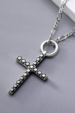 Load image into Gallery viewer, Moissanite Cross Pendant Platinum Plated Necklace