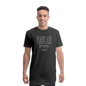 Yahuah-Name Above All Names 01-01 Designer Bella + Canvas Men's Premium Cotton Long  T-shirt