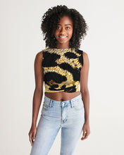 Load image into Gallery viewer, TRP Leopard Print 01 Designer Twist Front Cropped Sleeveless T-shirt