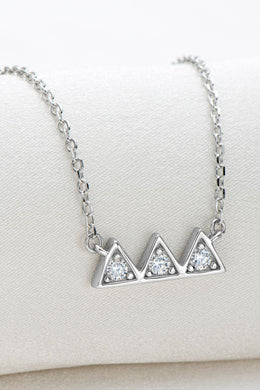 Moissanite Triangle Platinum Plated Necklace