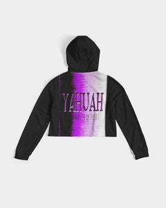 Yahuah-Master of Hosts 01-02 Ladies Designer Cropped Pullover Hoodie