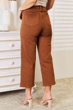 Load image into Gallery viewer, Full Size Tummy Control Garment Dyed Cropped Wide Leg Jeans