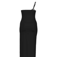 Load image into Gallery viewer, TRP Matrix 03 Designer Oblique Shoulder Exposure Side Split Plus Size Maxi Dress