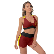 Load image into Gallery viewer, Yahuah-Tree of Life 02-01 Red Designer Sports Bra Shorts Set