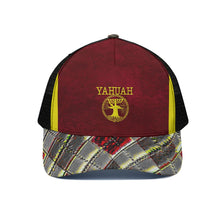 Load image into Gallery viewer, Yahuah Logo 02-02 Designer Trucker Cap with Black Half Mesh