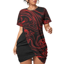 Load image into Gallery viewer, TRP Maze 01-01 Designer Stacked Hem Plus Size Mini Dress