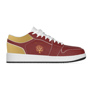 Yahuah-Tree of Life 01 Election Men's Low State Leather Stitching Shoes