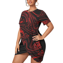 Load image into Gallery viewer, TRP Maze 01-01 Designer Stacked Hem Plus Size Mini Dress