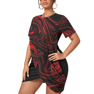 TRP Maze 01-01 Designer Stacked Hem Plus Size Mini Dress