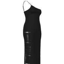 Load image into Gallery viewer, TRP Matrix 03 Designer Oblique Shoulder Exposure Side Split Plus Size Maxi Dress