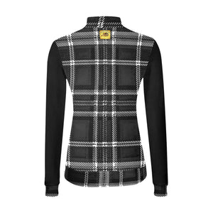 TRP Twisted Patterns 06: Digital Plaid 01-06A Ladies Designer Mock Neck Sweatshirt