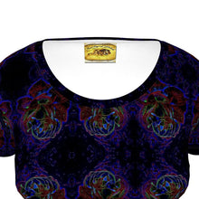Load image into Gallery viewer, Floral Embosses: Roses 01 Patterned Ladies Designer Scoop Neck T-shirt