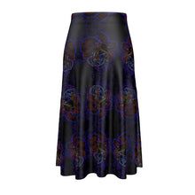 Load image into Gallery viewer, Floral Embosses: Roses 01 Patterned Designer A-line Pleated Midi Skirt