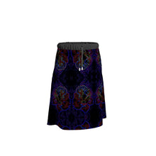 Load image into Gallery viewer, Floral Embosses: Roses 01 Patterned Designer Flared Drawstring Midi Skirt