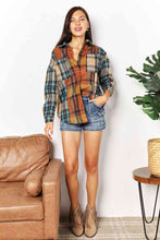 Load image into Gallery viewer, Plaid Print Curved Hem Shacket with Breast Pockets