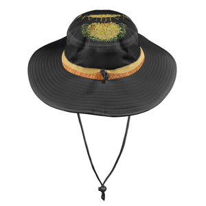 Yahuah-Tree of Life 03-01 Designer Wide Brim Bucket Hat with Drawstring