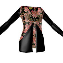 Load image into Gallery viewer, Floral Embosses: Roses 06-01 Ladies Designer Drop Pocket Cardigan