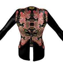 Load image into Gallery viewer, Floral Embosses: Roses 06-01 Ladies Designer Drop Pocket Cardigan