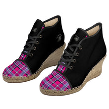 Load image into Gallery viewer, TRP Twisted Patterns 06: Digital Plaid 01-04A Ladies Wedge Espadrilles