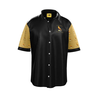 Yahusha-The Lion of Judah 01 Men's Designer Spread Collar Short Sleeve Dress Shirt