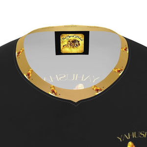 Yahusha-The Lion of Judah 01 Men's Designer V-neck Slim Fit Long Sleeve Jersey T-shirt