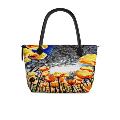Floral Embosses: Tulip Daydream 01 Designer Zip Top Handbag