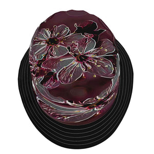 Floral Embosses: Pictorial Cherry Blossoms 01-04 Designer Modern Brim Bucket Hat