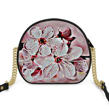 Load image into Gallery viewer, Floral Embosses: Pictorial Cherry Blossoms 01-03 Designer Round Crossbody Bag (2 strap styles)