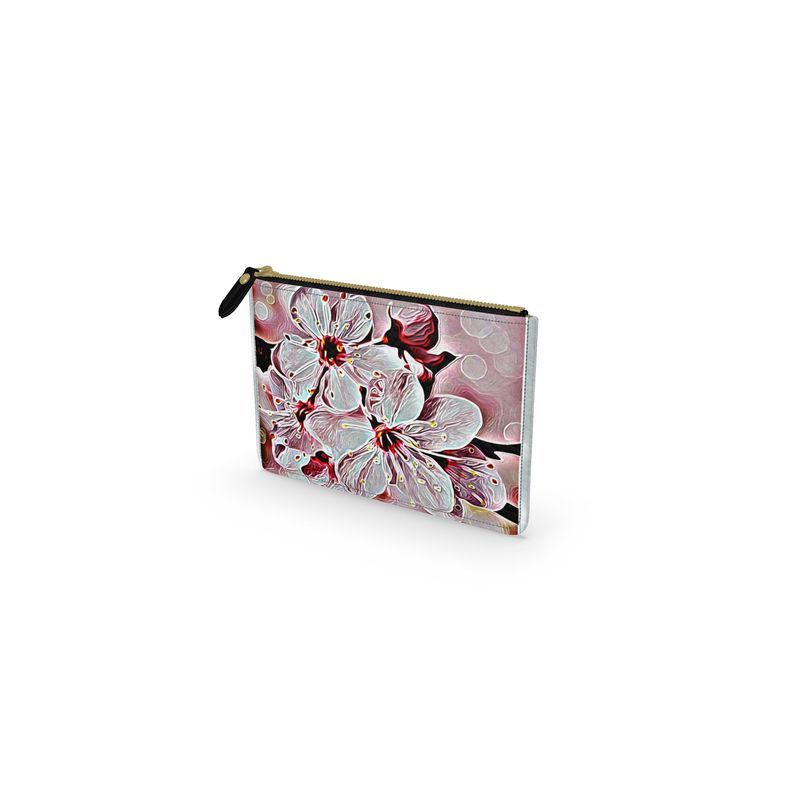 Floral Embosses: Pictorial Cherry Blossoms 01-03 Designer Leather Clutch Bag