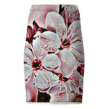 Load image into Gallery viewer, Floral Embosses: Pictorial Cherry Blossoms 01-03 Designer Pencil Mini Skirt