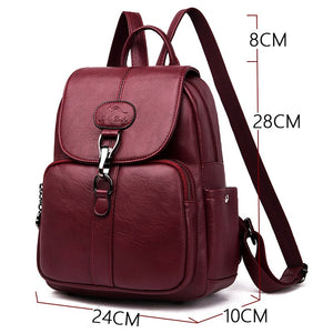 Multifunction Leather Backpack for Women