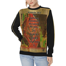 Load image into Gallery viewer, Yahuah-Tree of Life 02-05 STREETZ Ladies Designer Rib Cuff Crewneck Sweatshirt
